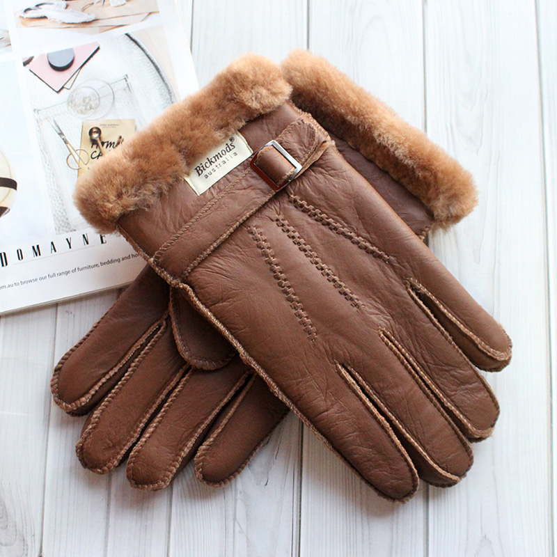 Leather Work Winter Gloves - Guanti in pelliccia di montone da