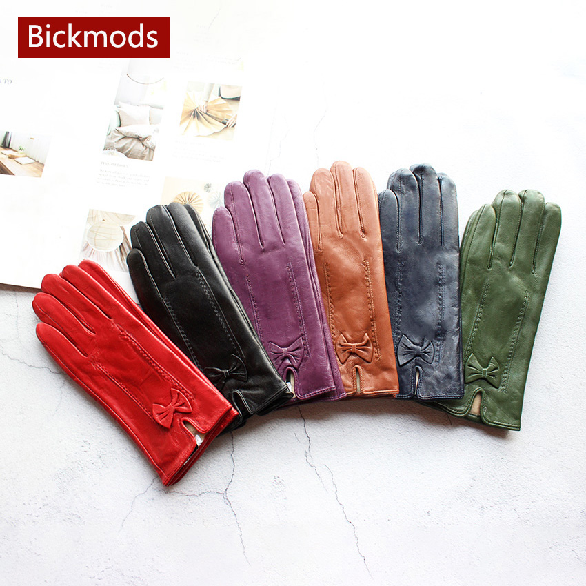 Leather Work Winter Gloves - Guanti invernali in pelle colorata calda