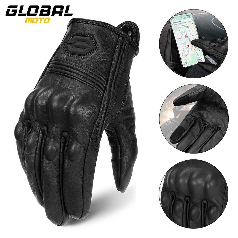 Leather Work Winter Gloves - Guanti Invernali per Moto in Pelle,