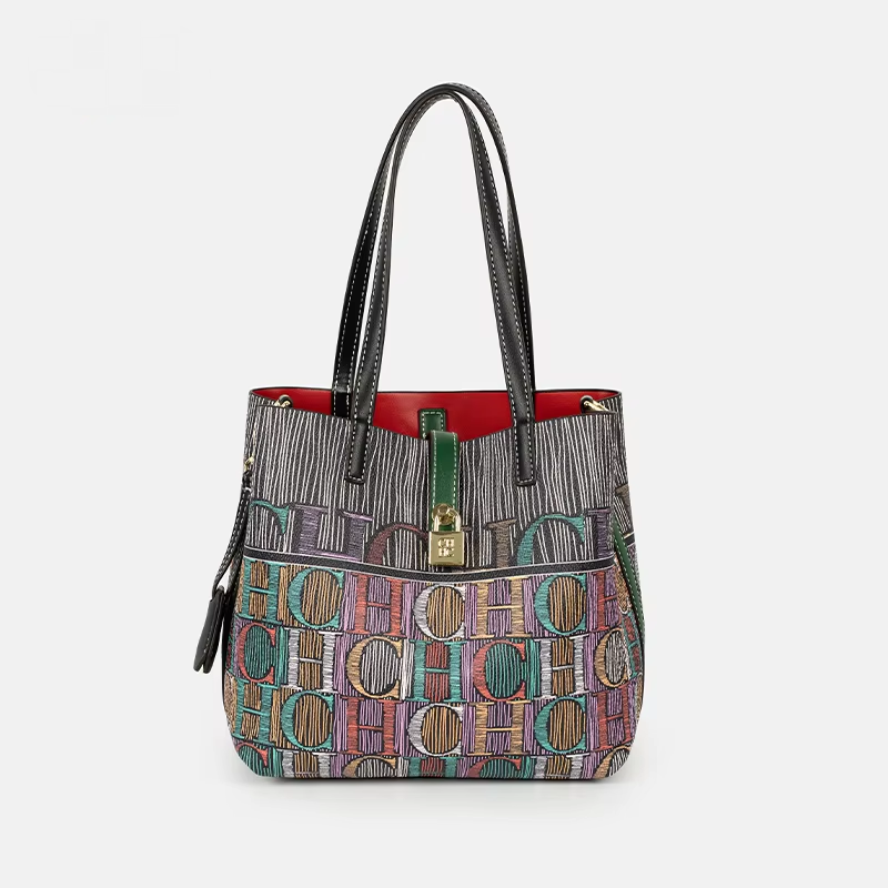 Leather Work In Art - Borsa a secchiello CH Art stampata