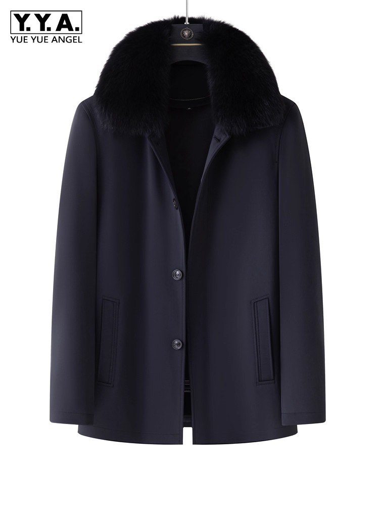 Leather Work Jacket Mens - Giacca invernale da uomo d'affari da