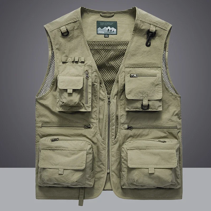 Leather Work Vest - Gilet da uomo estivo con scarico