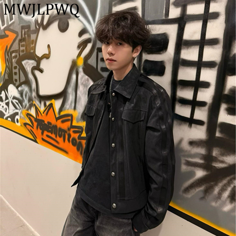Leather Work Jacket Mens - MWJLPWQ Giacca da lavoro retrò in