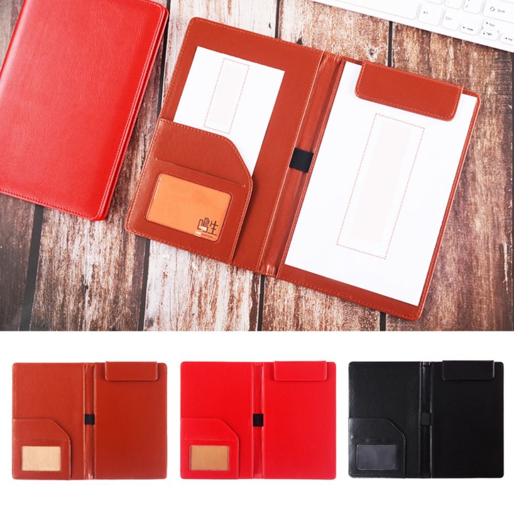 Leather Work Folder - Slot per schede per cartelle di