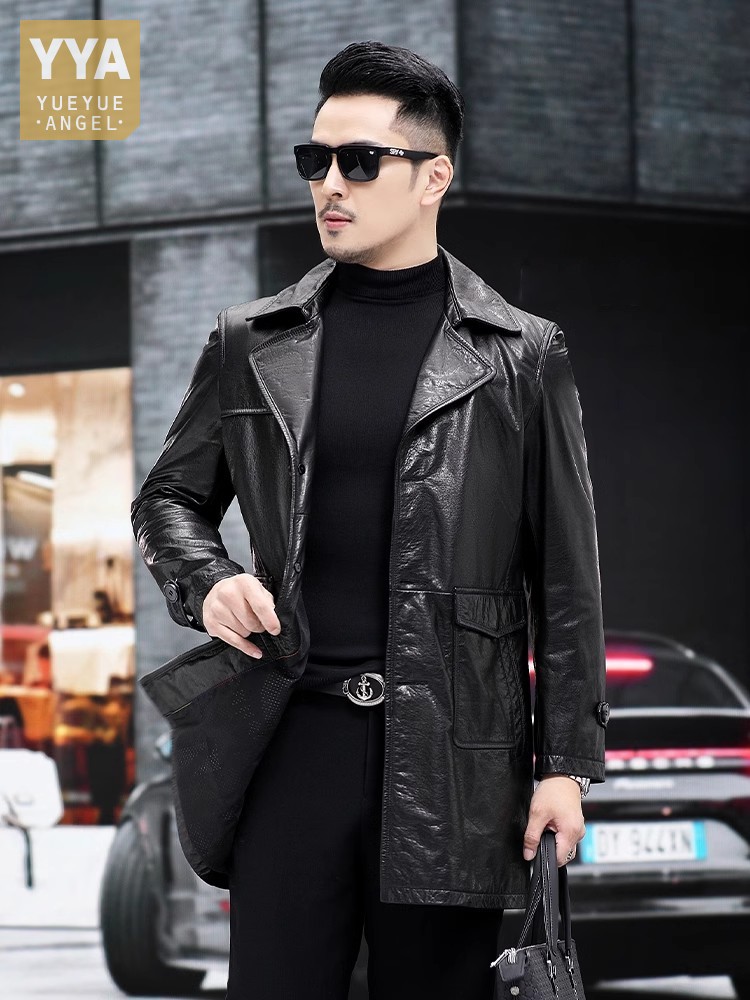 Leather Work Jacket Mens - Giacca da uomo d'affari di lusso