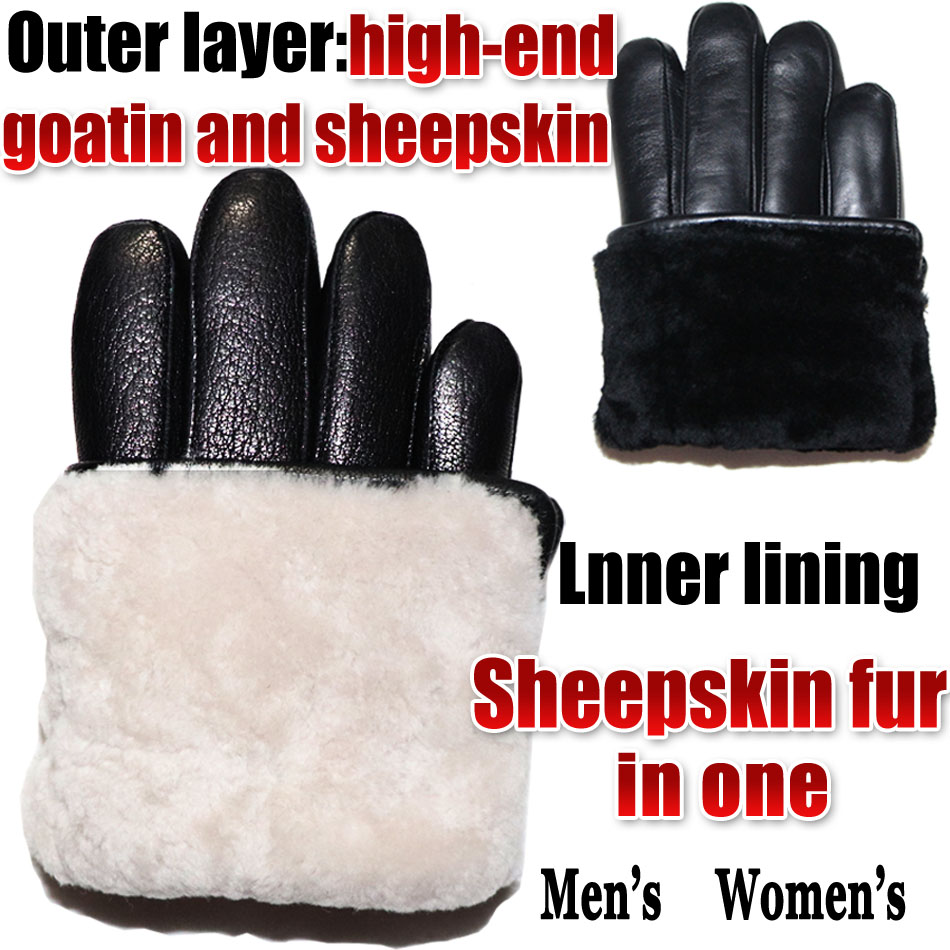 Leather Work Winter Gloves - Pelle di daino da uomo e