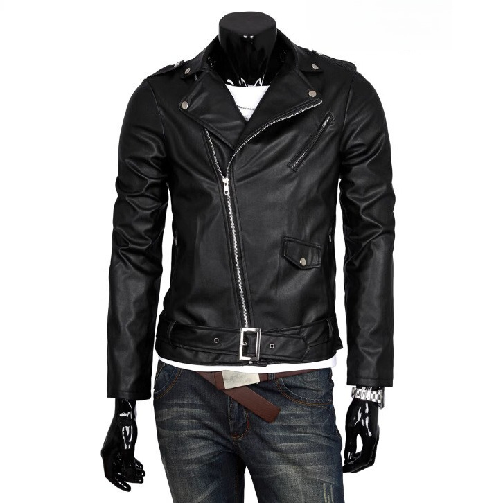 Leather Work Jacket Mens - Giacca da Motociclista Vintage in Ecopelle