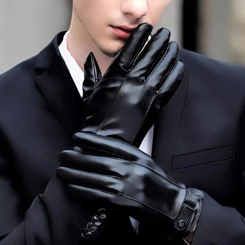 Leather Work Winter Gloves - Guanti da ciclismo invernali moto da