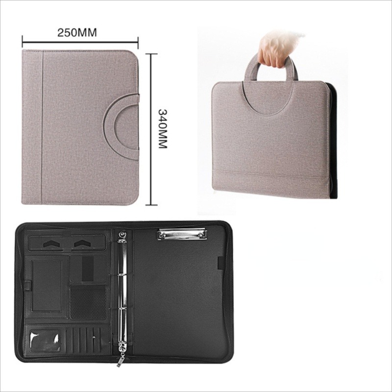 Leather Work Folder - 1 Pezzo Cartella Portadocumenti A4 in