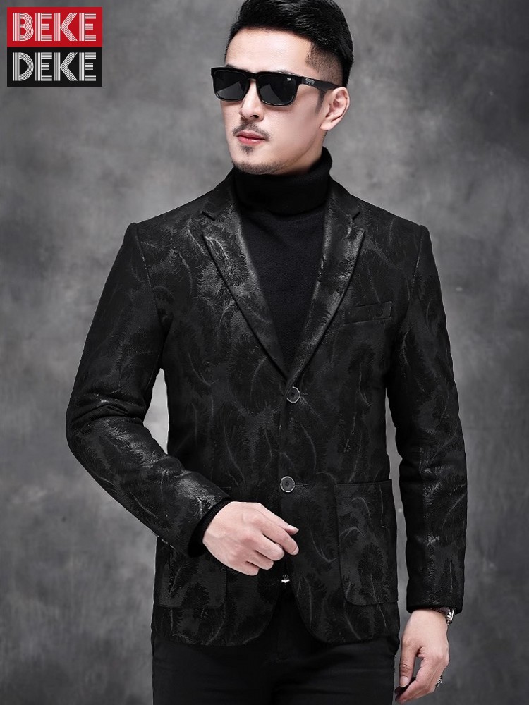 Leather Work Jacket Mens - Giacca da uomo d'affari da lavoro