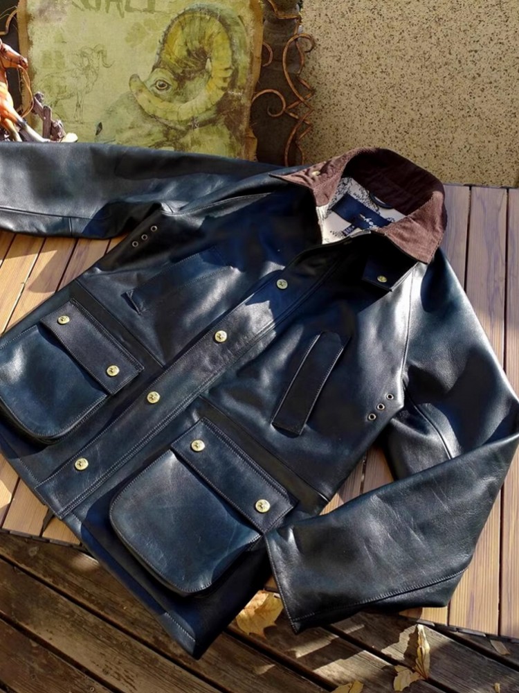 Giacca da uomo in vera pelle d - Leather Work Jacket Mens recensione e prezzo