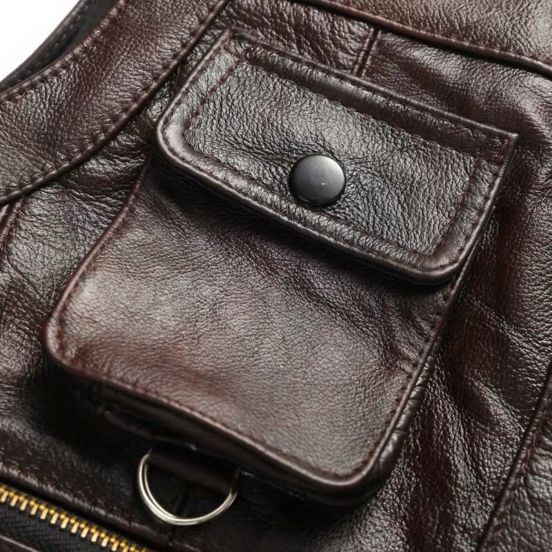 2023 Gilet da uomo in vera pel - Leather Work Vest recensione e prezzo