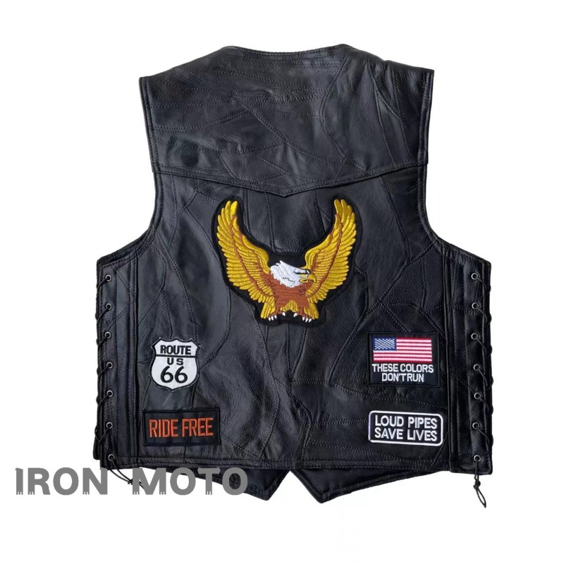 NUOVO Gilet da Moto per Uomo,  - Leather Work Vest recensione e prezzo