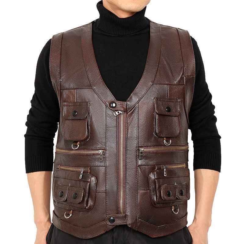 Gilet in vera pelle di vacchet - Leather Work Vest recensione e prezzo