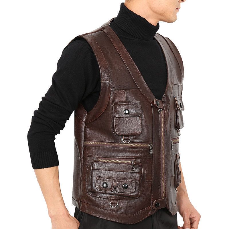 Gilet in vera pelle di vacchet - Leather Work Vest recensione e prezzo