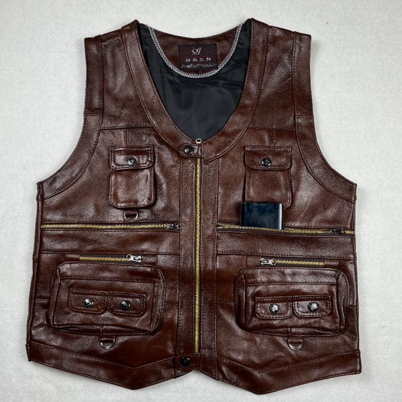 Gilet in vera pelle di vacchet - Leather Work Vest recensione e prezzo