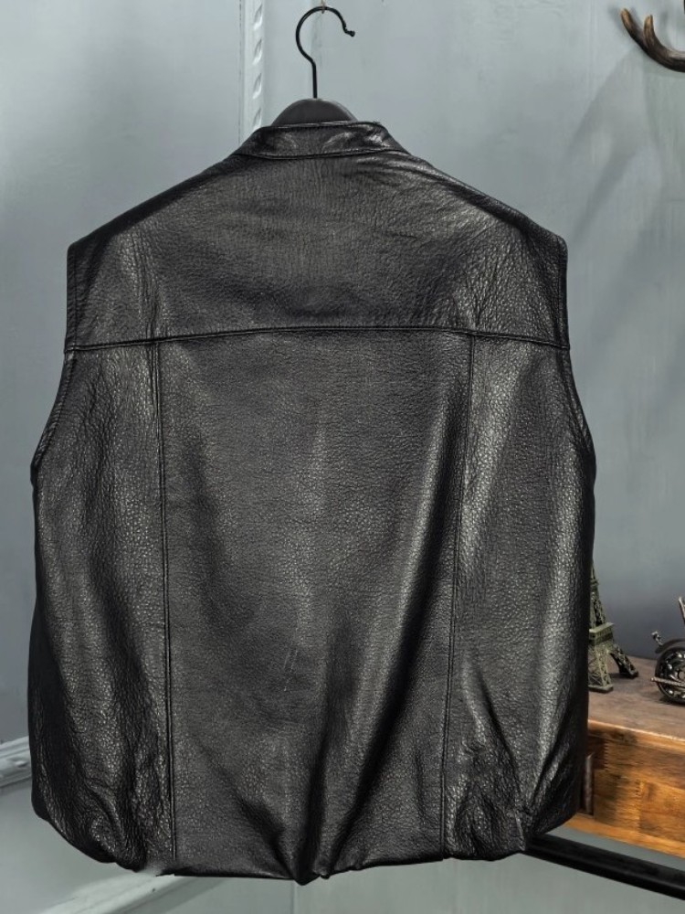 Autunno moda pelle di pecora n - Leather Work Vest recensione e prezzo
