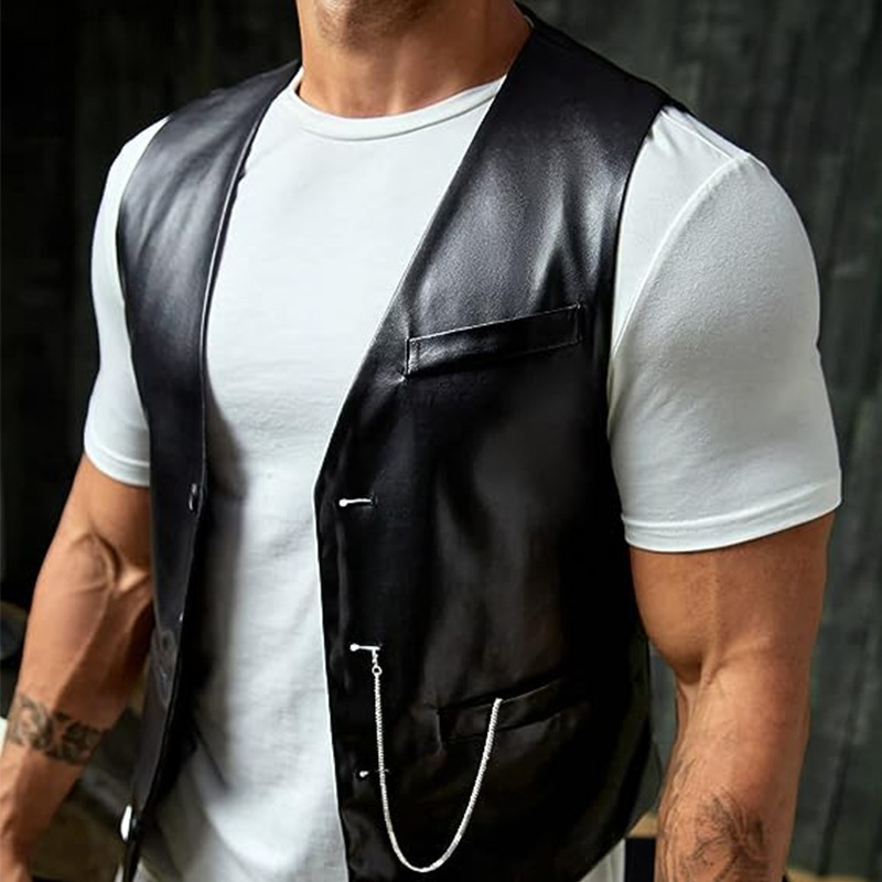 Nuovo gilet da uomo in pelle s - Leather Work Vest recensione e prezzo