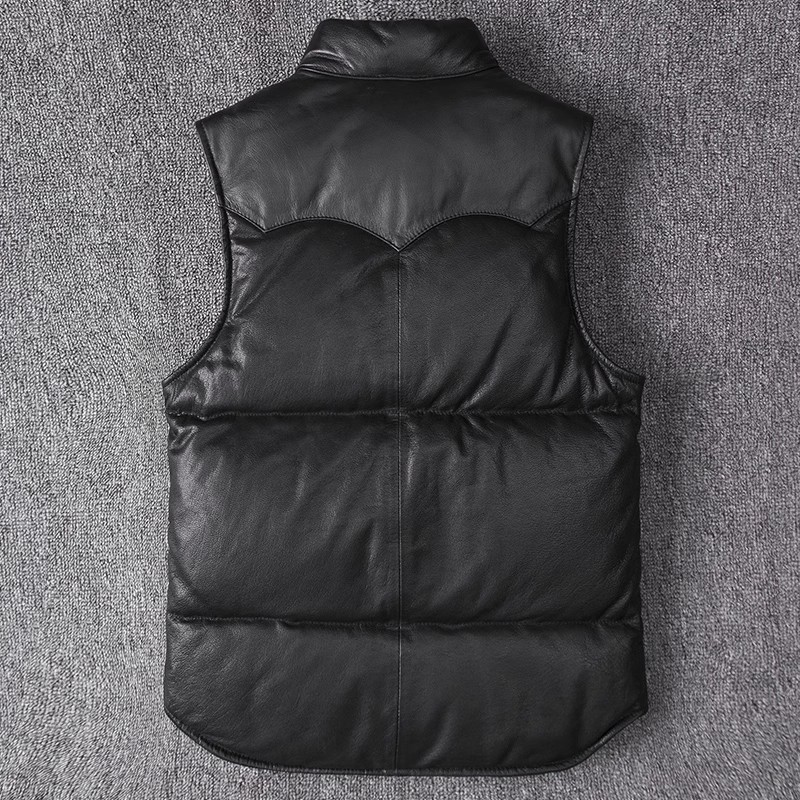 Giacca da uomo in pelle slim f - Leather Work Vest recensione e prezzo