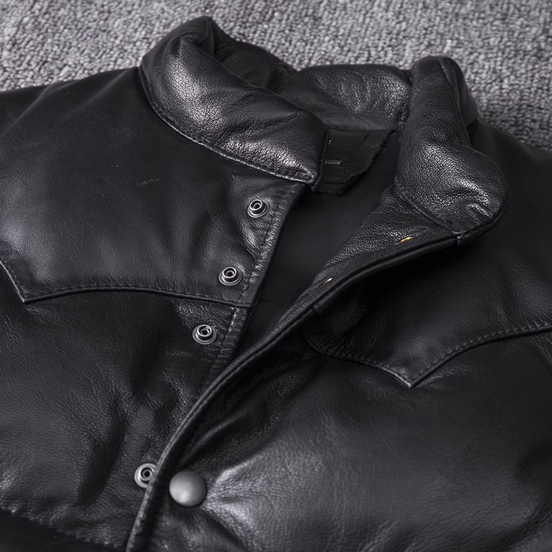 Giacca da uomo in pelle slim f - Leather Work Vest recensione e prezzo