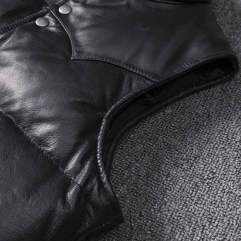 Giacca da uomo in pelle slim f - Leather Work Vest recensione e prezzo